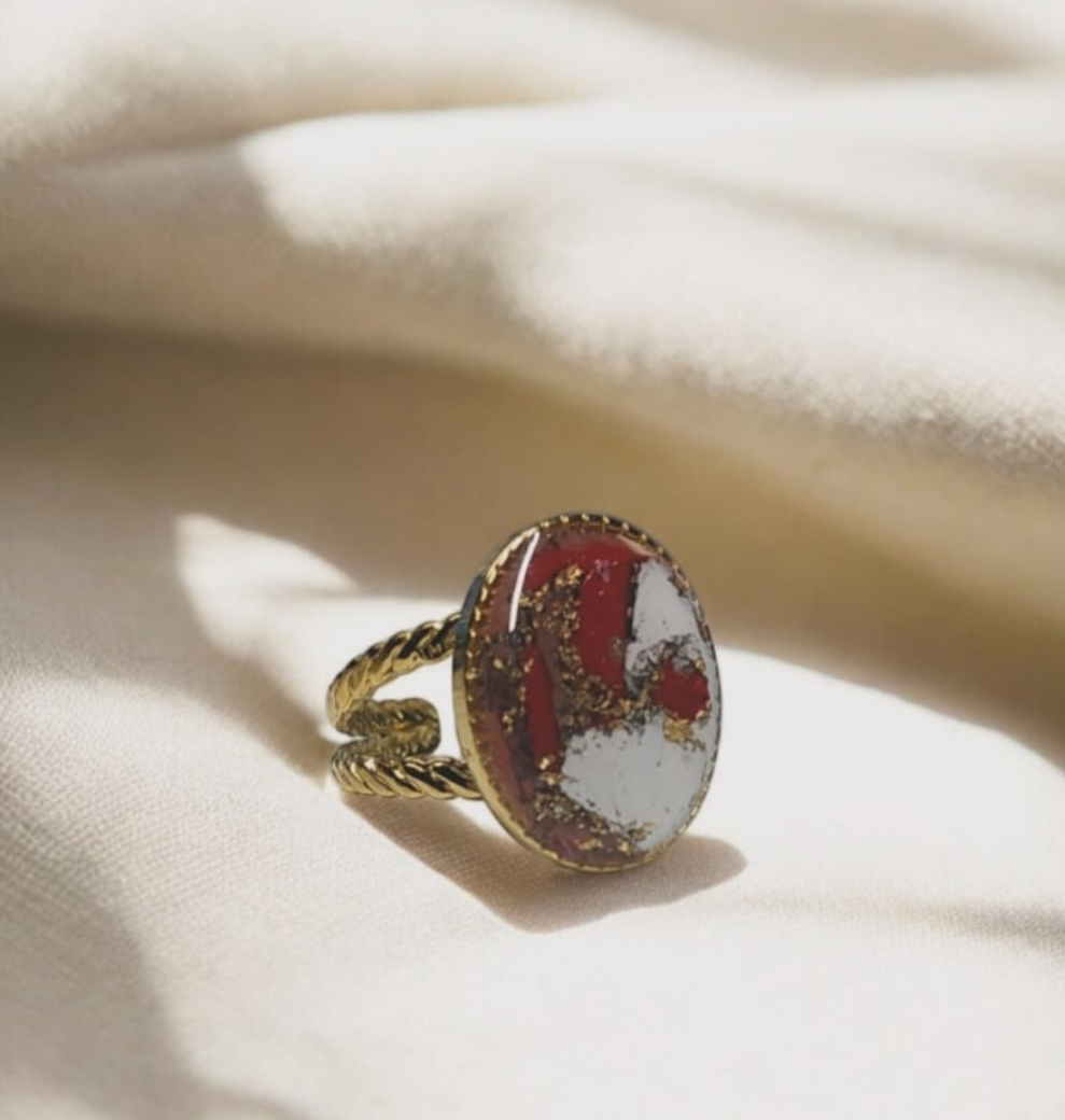 Anello regolabile mod. Marble red