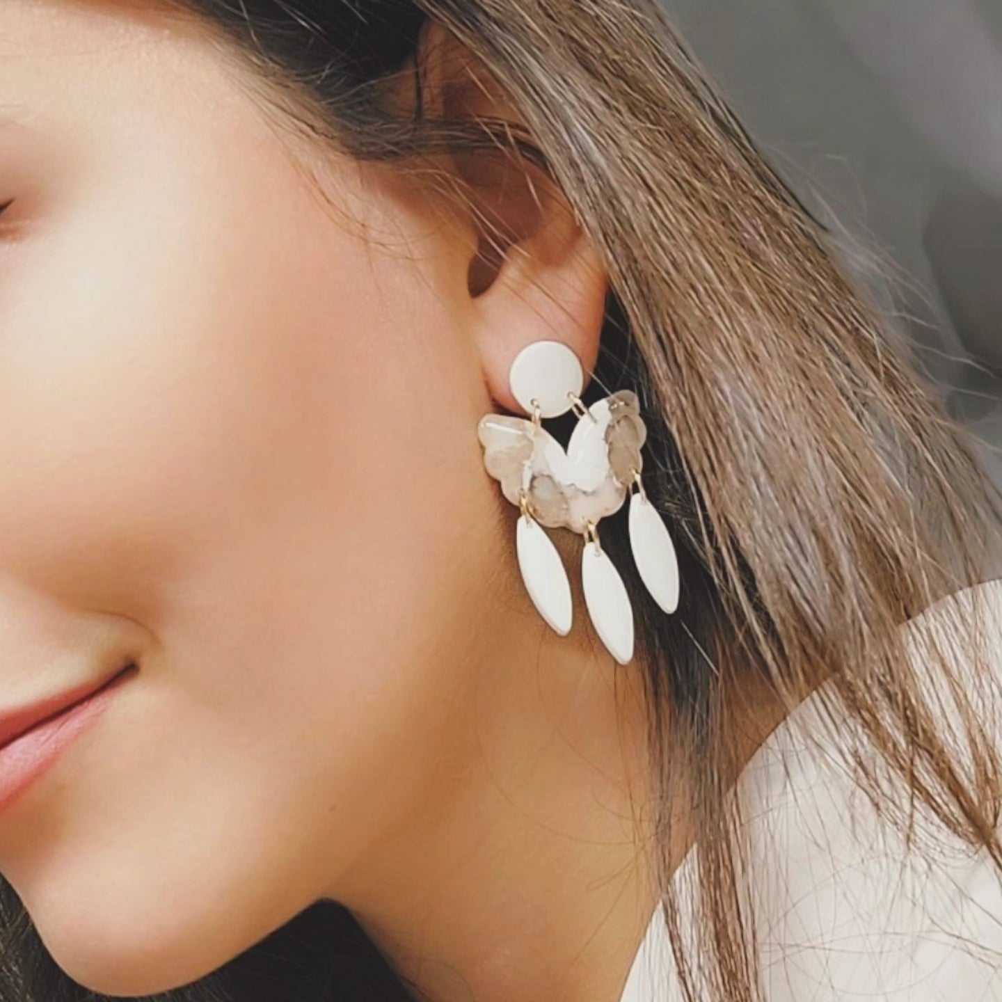 Pendenti lunghi ivory