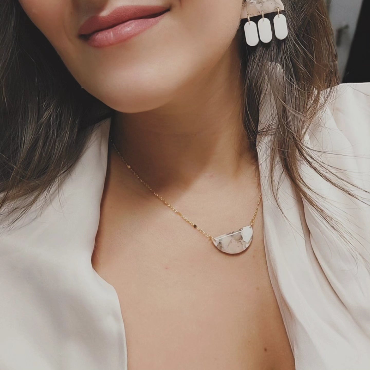 Collana ivory mezzo cerchio