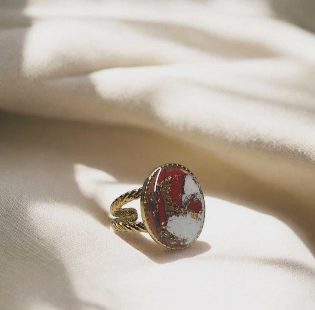 Anello regolabile mod. Marble red