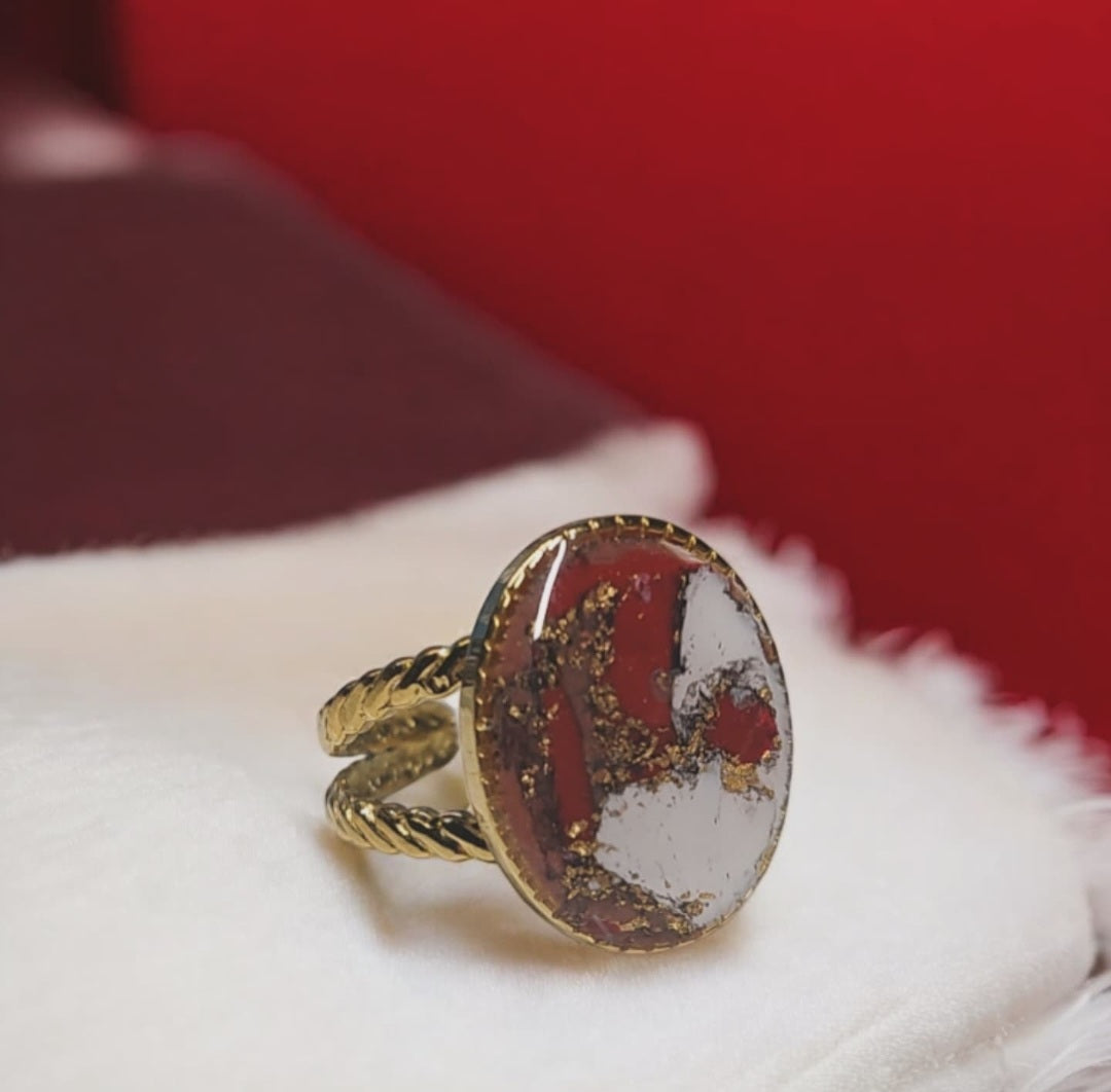 Anello regolabile mod. Marble red