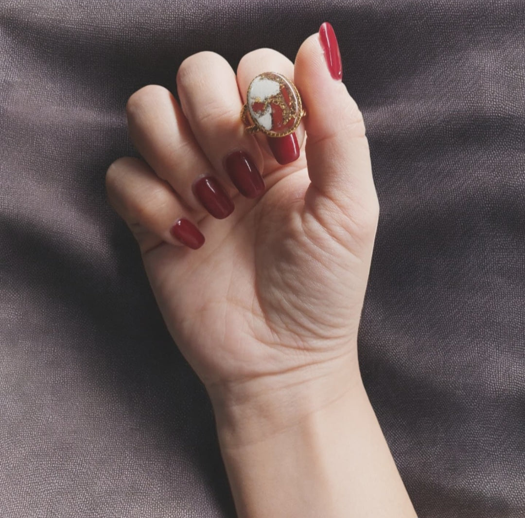 Anello regolabile mod. Marble red